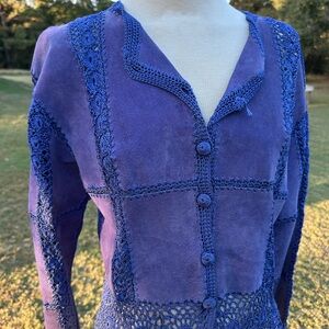 Purple Crochet Cardigan